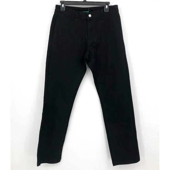 ANWAR CARROTS Men's Wordmark Jeans 34x31 Black Embroidered Front NWT